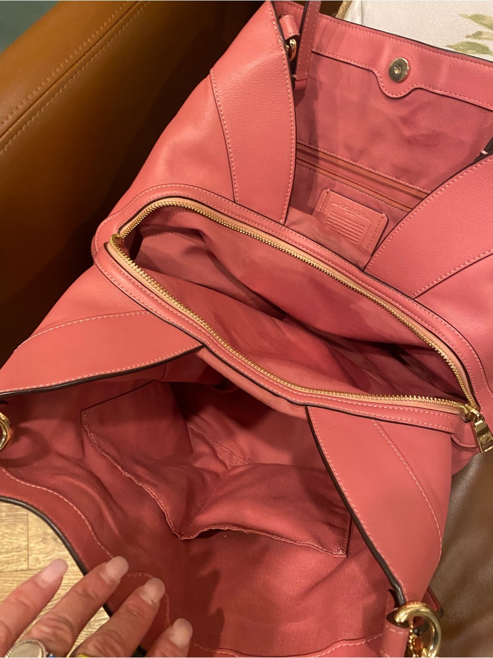 Coach Pink and Signature HandBag Purse - Picture 2 of 8